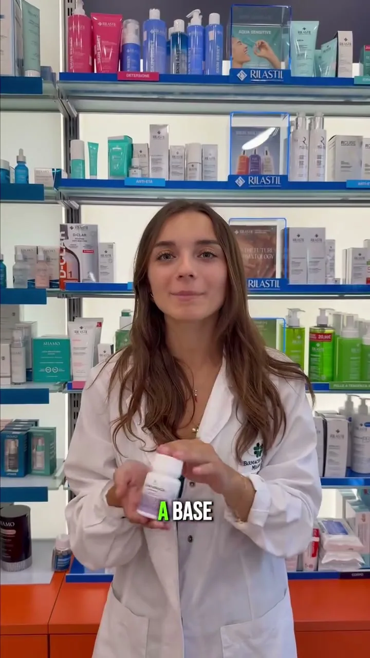 Una farmacista Stilo durante un momento di consiglio
